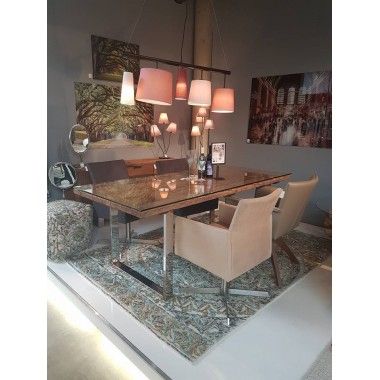 Tabela de jantar e de aço de madeira 200 cm Rustico Kare Design 2