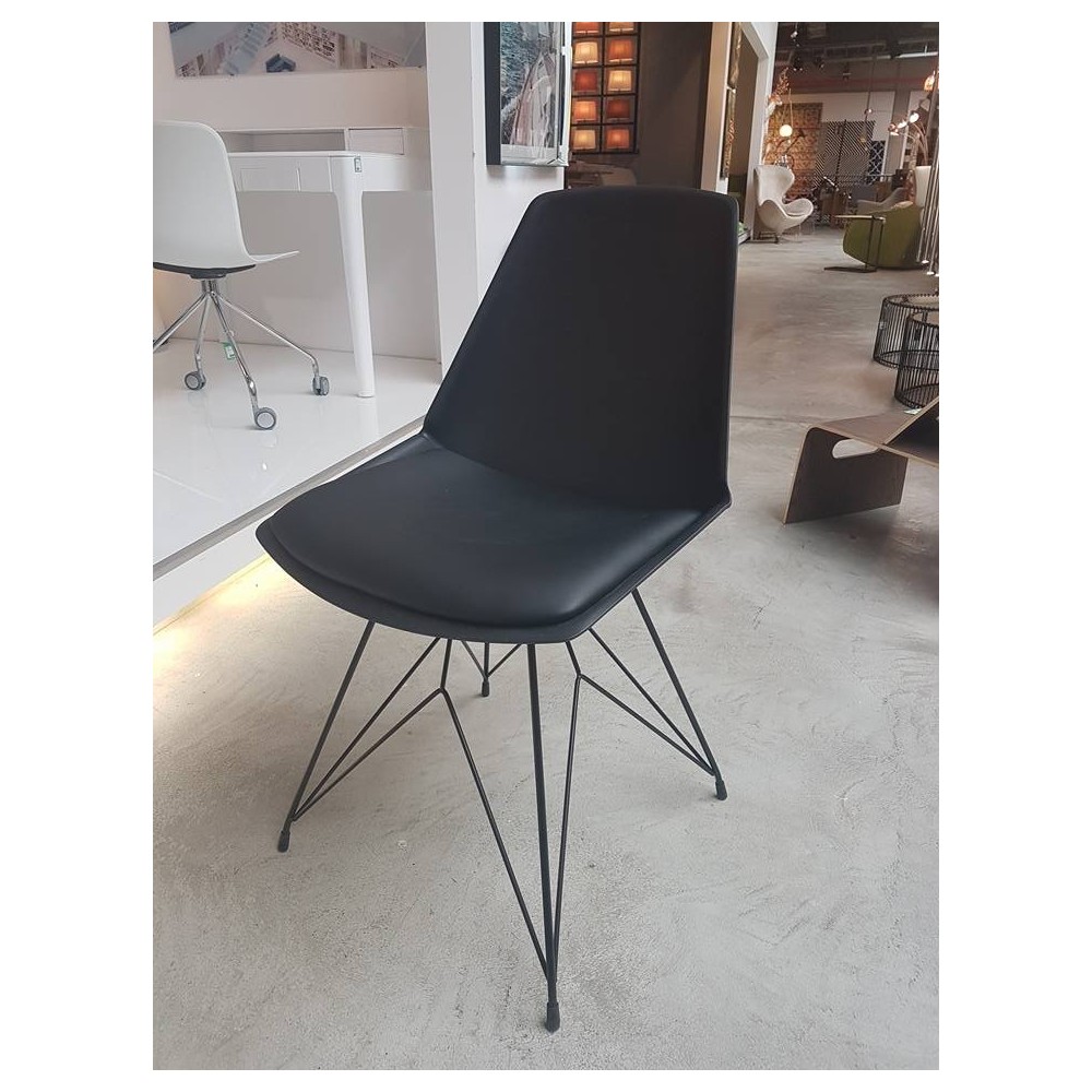 CHAISE DESIGN SIMILI CUIR NOIR WIRE KARE DESIGN