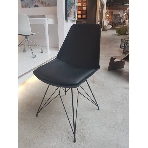 CHAISE DESIGN SIMILI CUIR NOIR WIRE KARE DESIGN