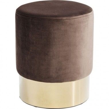 Banqueta de tecido de couro malva e cereja de ouro