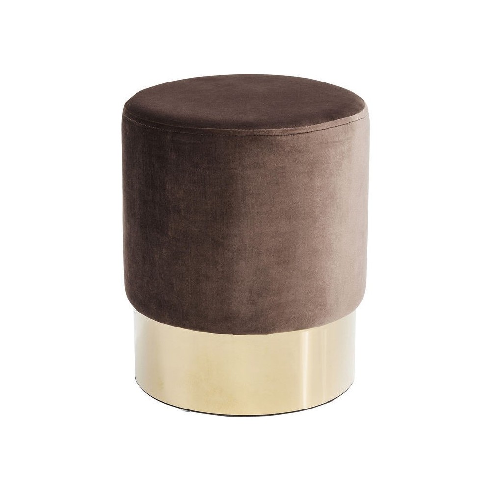 Banqueta de tecido de couro malva e cereja de ouro