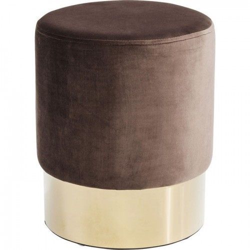 Banqueta de tecido de couro malva e cereja de ouro