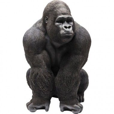 Estátua Gorilla XXL preta KARE Design — vista a três quartos oposta