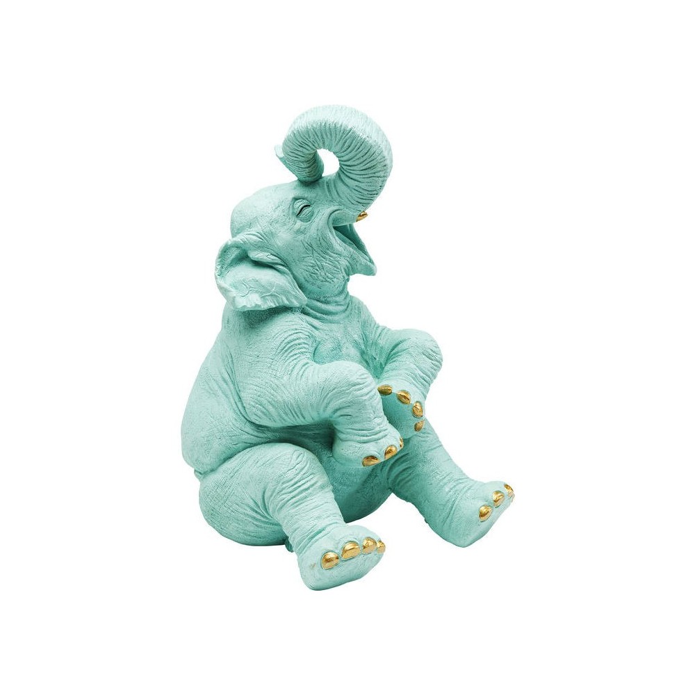 Spardose Happy Elefant blau KARE Design — Dreiviertelansicht