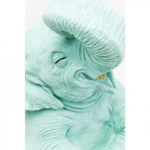 Spaarpot Happy olifant blauw KARE Design — close-up van het gezicht