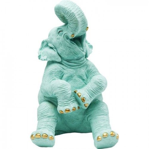 Mealheiro Happy elefante azul KARE Design — vista frontal
