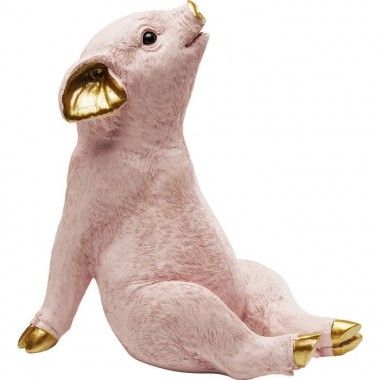 Banco Piggy do porco cor-de-rosa e design kare do chillax do ouro