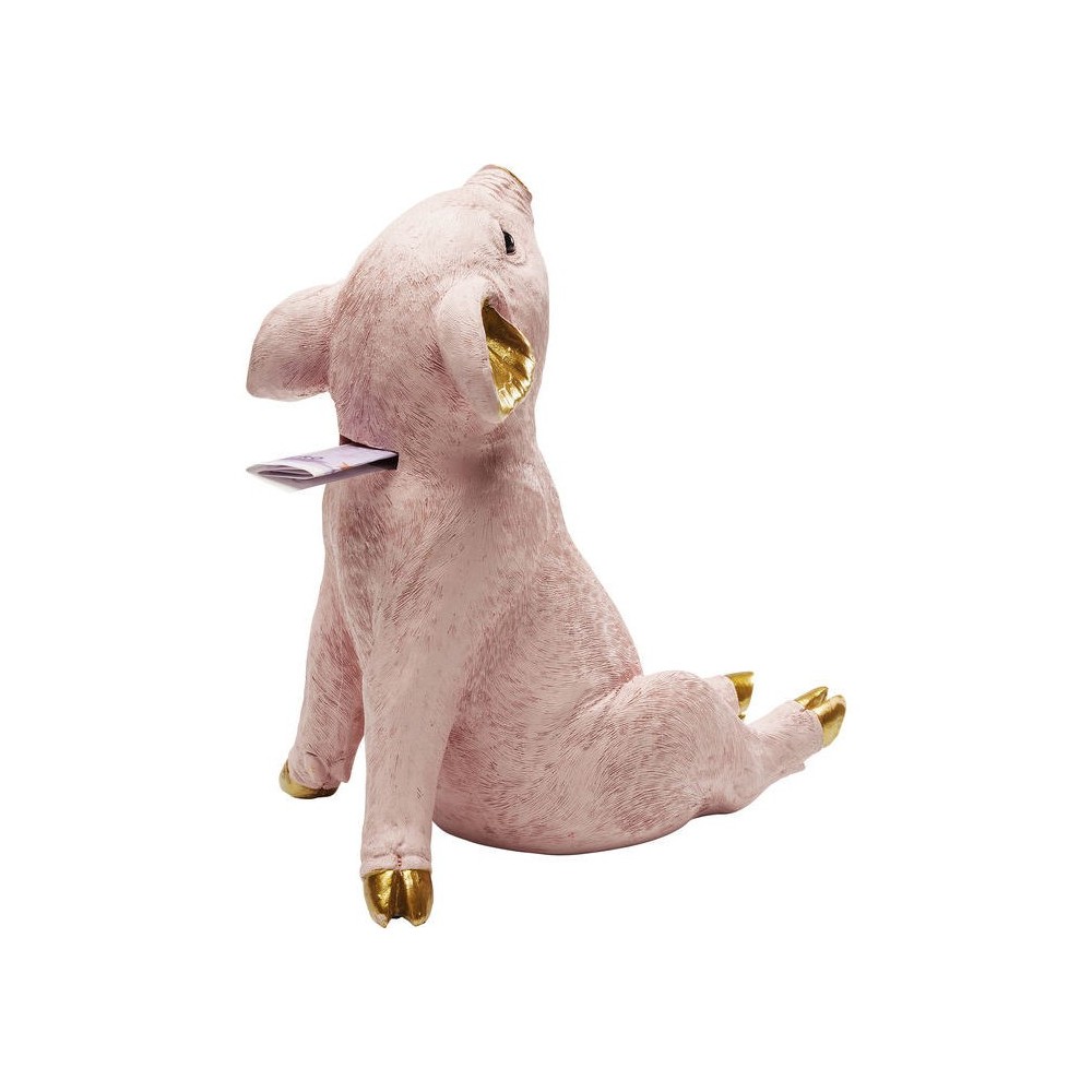 Money box Chillax pig pink and gold KARE Design — rear view