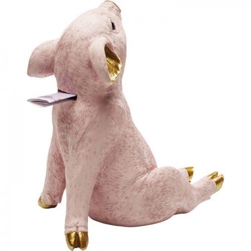Mealheiro Chillax porco rosa e dourado KARE Design — vista traseira