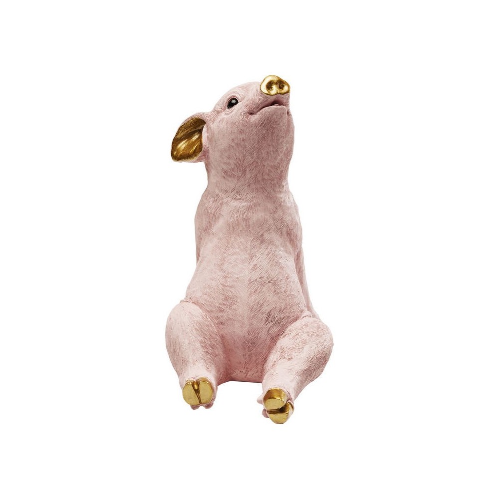 Tirelire Chillax cochon rose et or KARE Design — vue de face