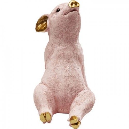 Money box Chillax pig pink and gold KARE Design — front view
