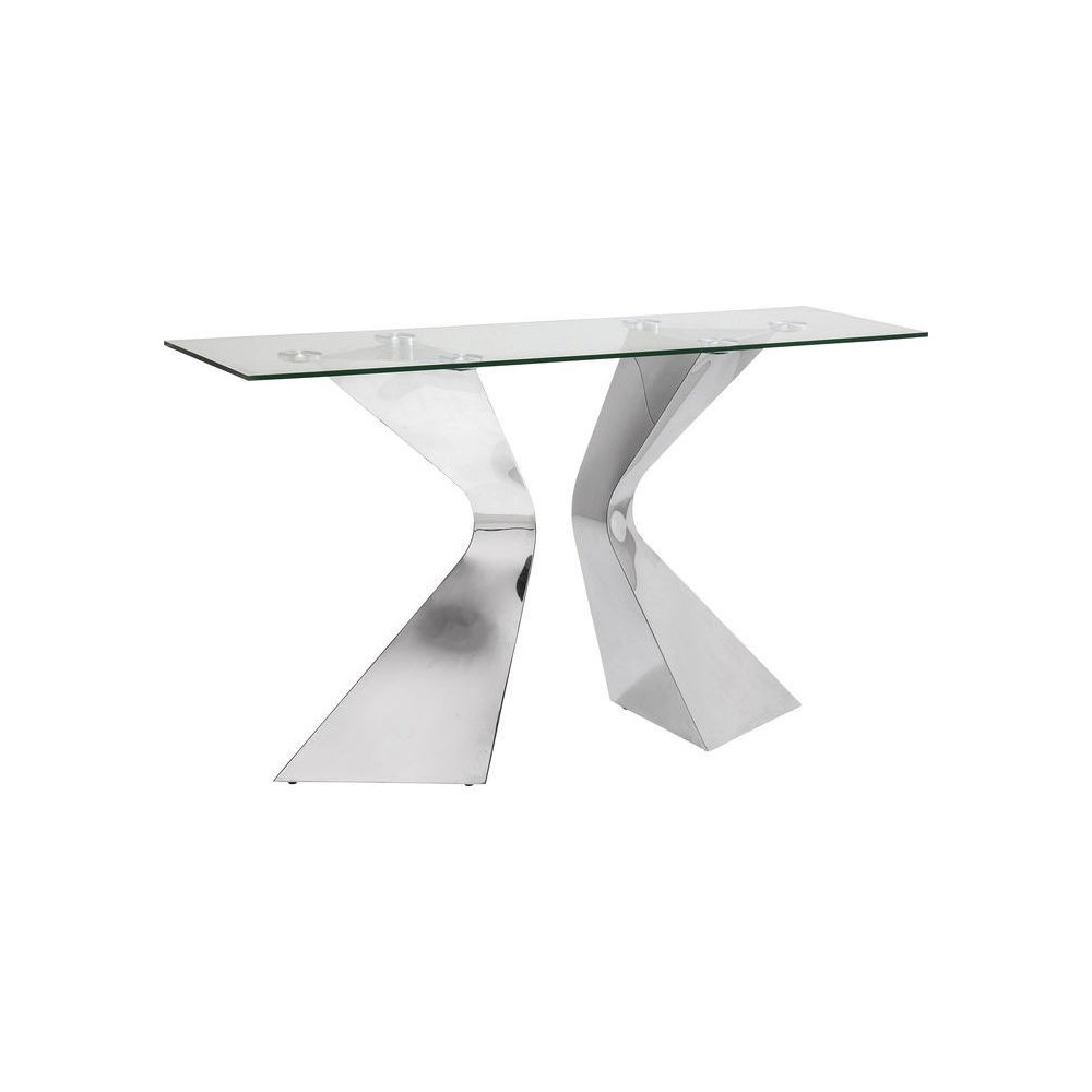 CONSOLE DESIGN VERRE ET CHROME GLORIA KARE DESIGN