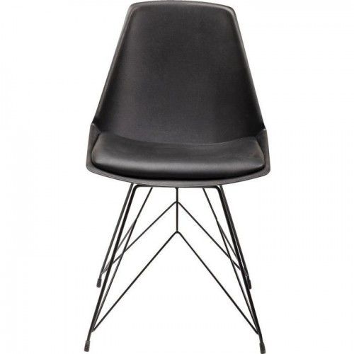 Design de cadeira Simili Wire de couro preto kare design