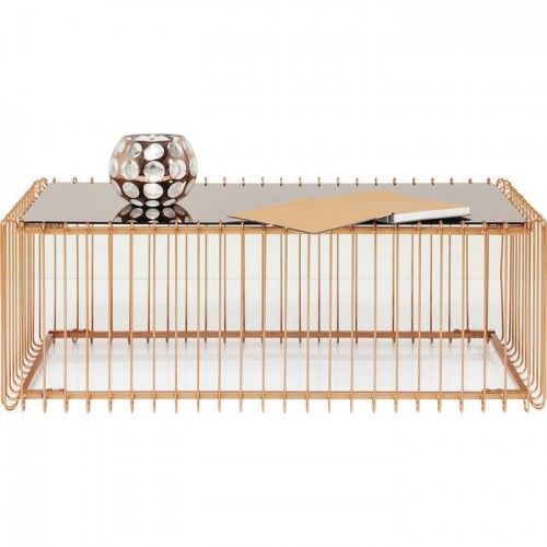 Mesa de café 122 cm de cobre e aço Kare Design Espelho