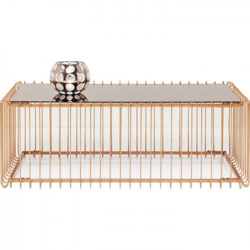 TABLE BASSE 122 CM EN CUIVRE ET MIROIR WIRE KARE DESIGN