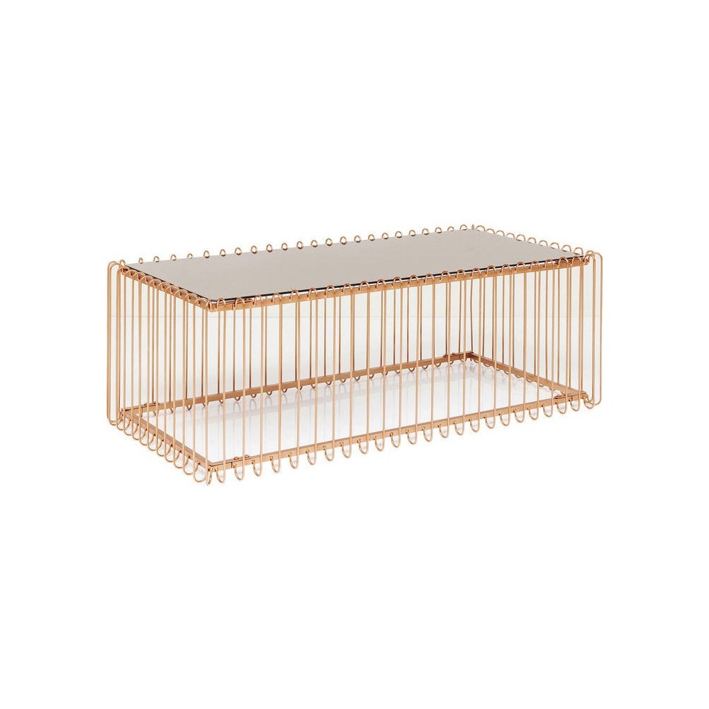 TABLE BASSE 122 CM EN CUIVRE ET MIROIR WIRE KARE DESIGN