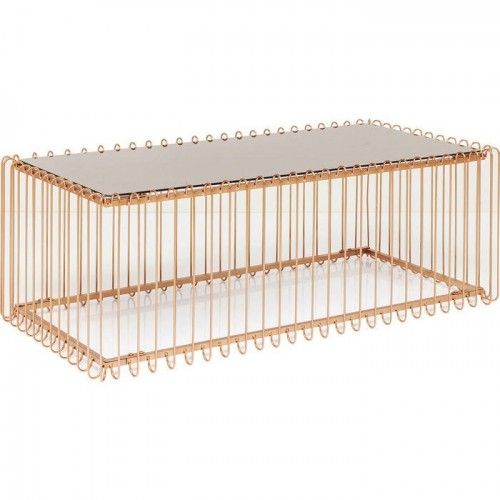 TABLE BASSE 122 CM EN CUIVRE ET MIROIR WIRE KARE DESIGN