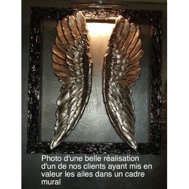 Asas de anjo da parede decorativa de prata 2
