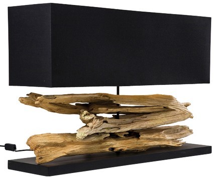 Lampada da tavolo NATURE KARE Design in legno e cotone 80 cm