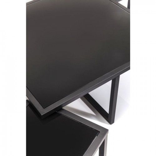 TABLE BASSE DESIGN NOIR + 4 TABLES D'APPOINTS QUAD