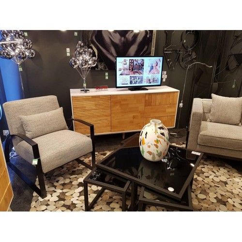 Black Design Coffee Table + 4 Appointing Tables Quad