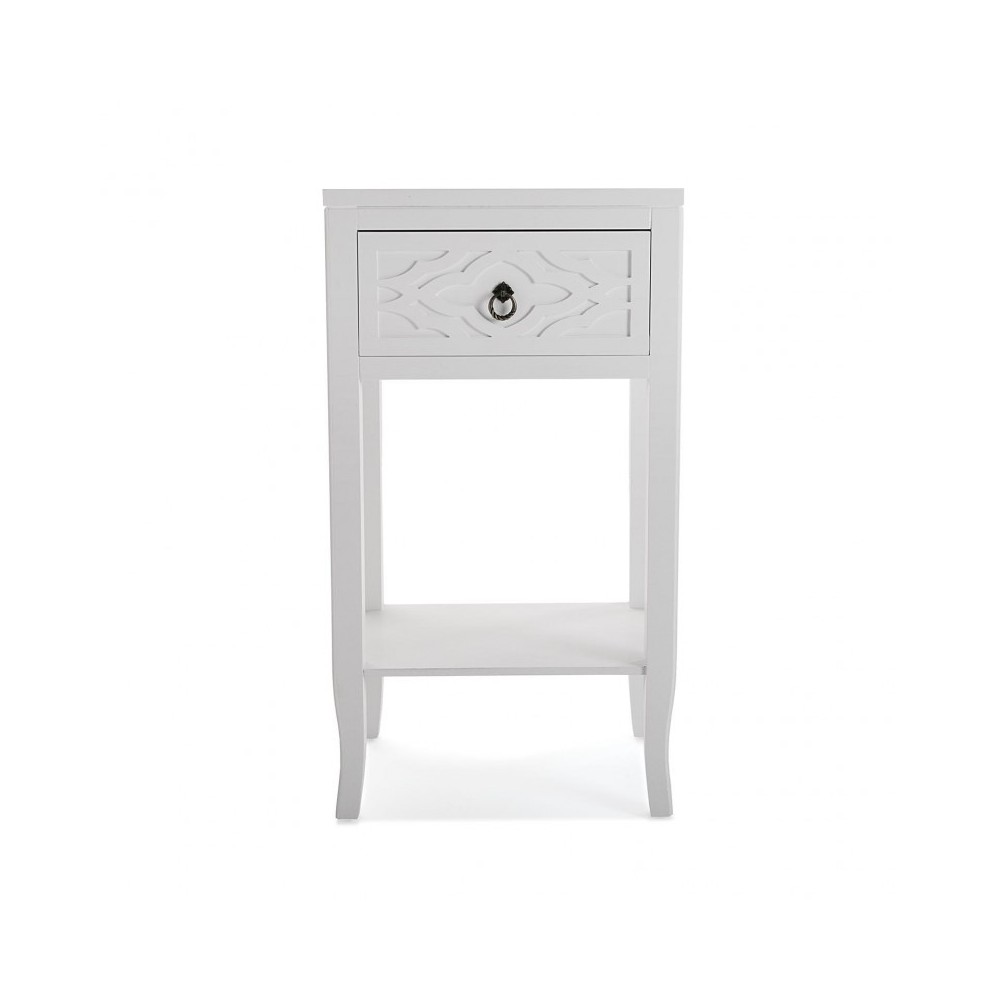 NEELA VERSA 1 DRAWER WHITE PATTERNED NIGHTSTAND