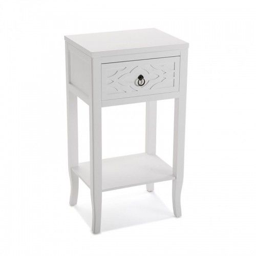 Mesa de cabeceira Neela uma gaveta branco Versa — vista a três quartos