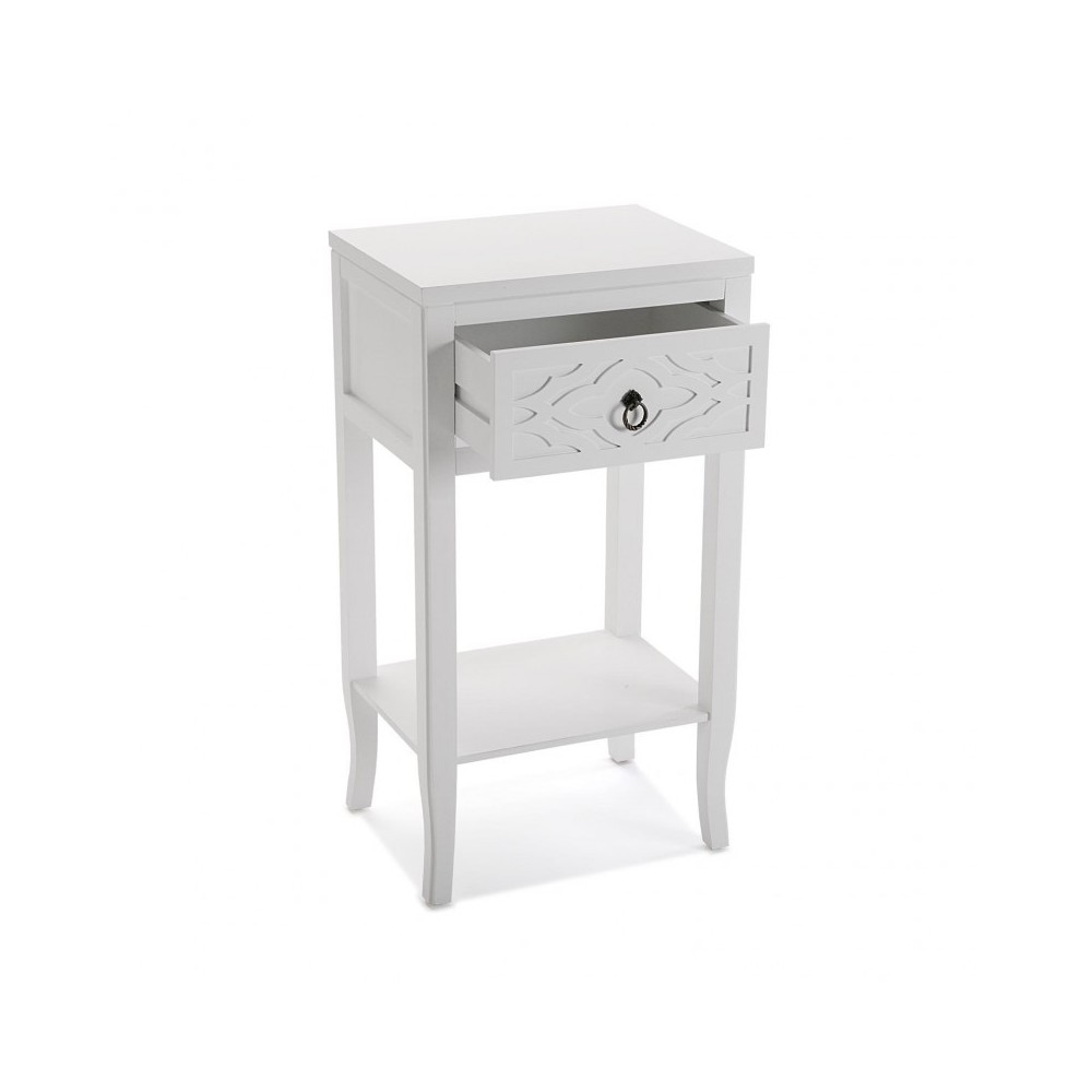 NEELA VERSA 1 DRAWER WHITE PATTERNED NIGHTSTAND