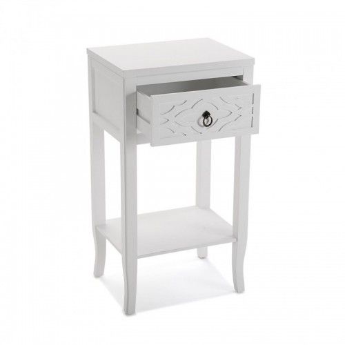Mesa de cabeceira Neela uma gaveta branco Versa — vista a três quartos oposta