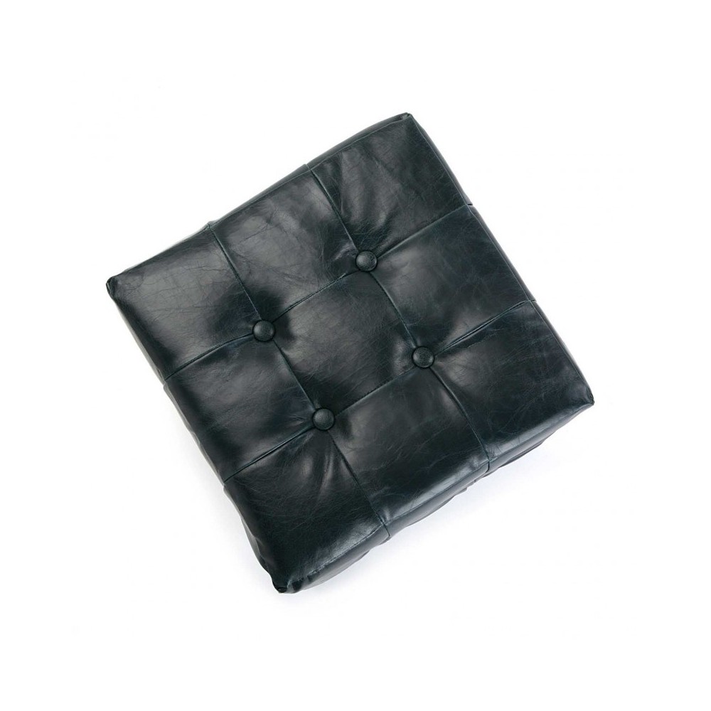Pouf cuir peau de vache et strass Montana