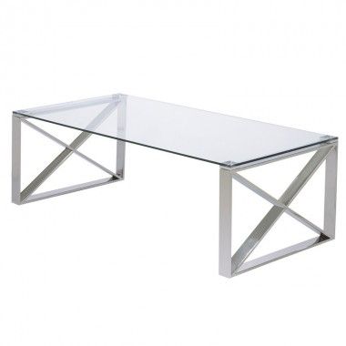 Vidro de mesa lateral e metal cromado Milwaukee