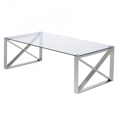 Vidro de mesa lateral e metal cromado Milwaukee