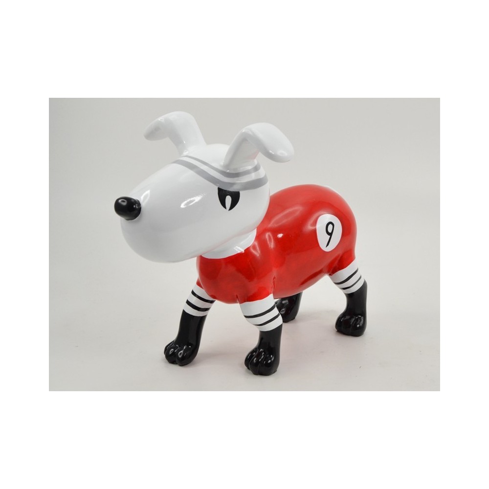 Two dog figurines EMOTION red and black DRIMMER — dog figurine in red outfit