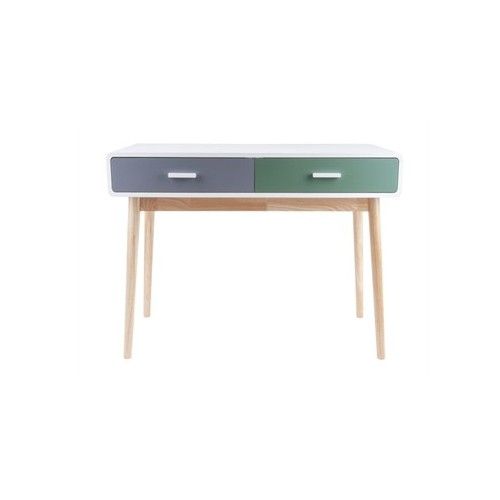 Escritório moderno 2 gavetas cinza branco verde limpo tempo presente