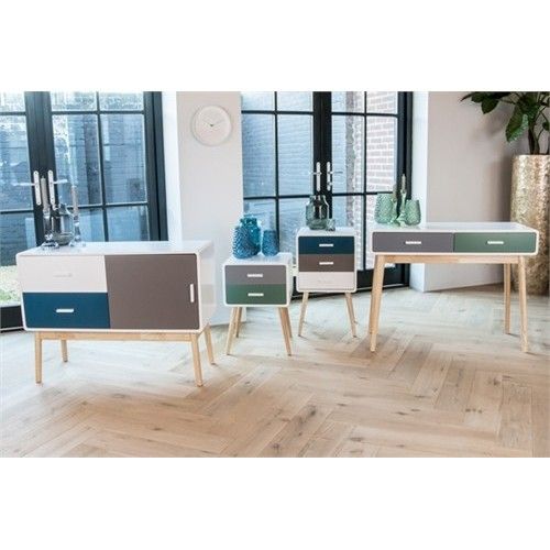 MODERN BUREAU 2 LADEN GRIJS GROEN WIT NETTE PRESENT TIME