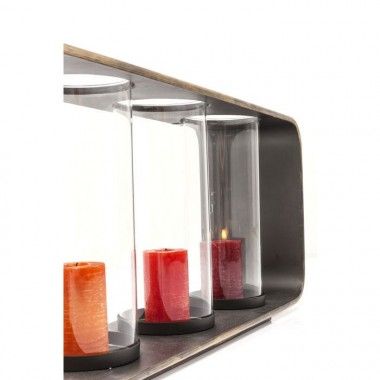 UNO Teelichthalter aus Glas und Stahl, 88 cm
