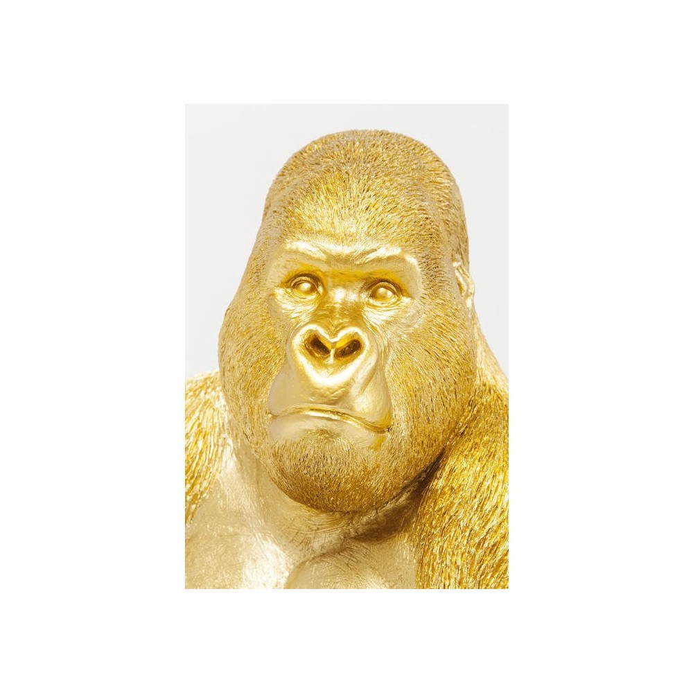 STATUE GORILLE DORE 38 CM MONKEY KARE DESIGN