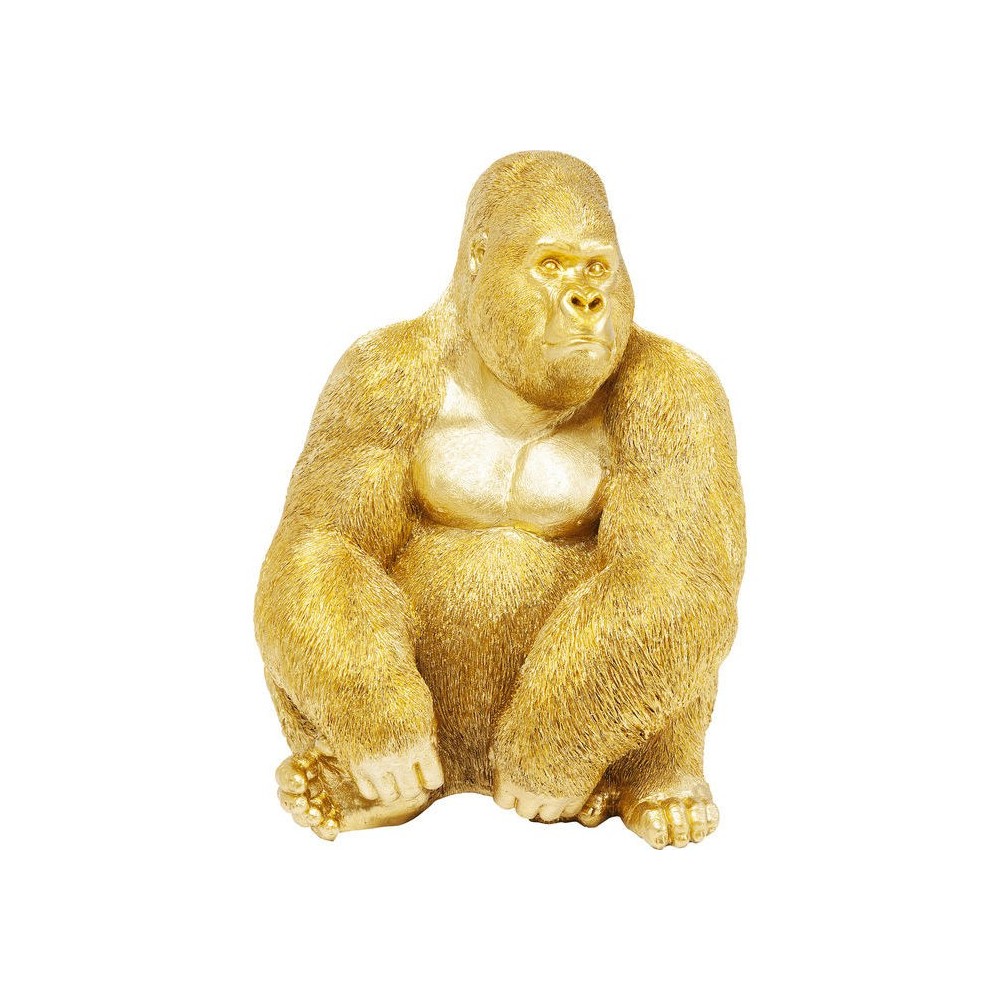 STATUE GORILLE DORE 38 CM MONKEY KARE DESIGN