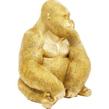 ESTÁTUA DE GORILA DOURADA 38 CM MACACO KARE DESIGN