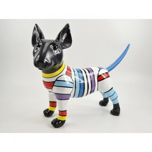 Estatua de perro Líneas multicolores Ilusión