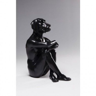 Figurine decorativo preto cão gangster 2