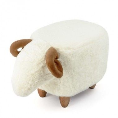 Puff branco de ovelha