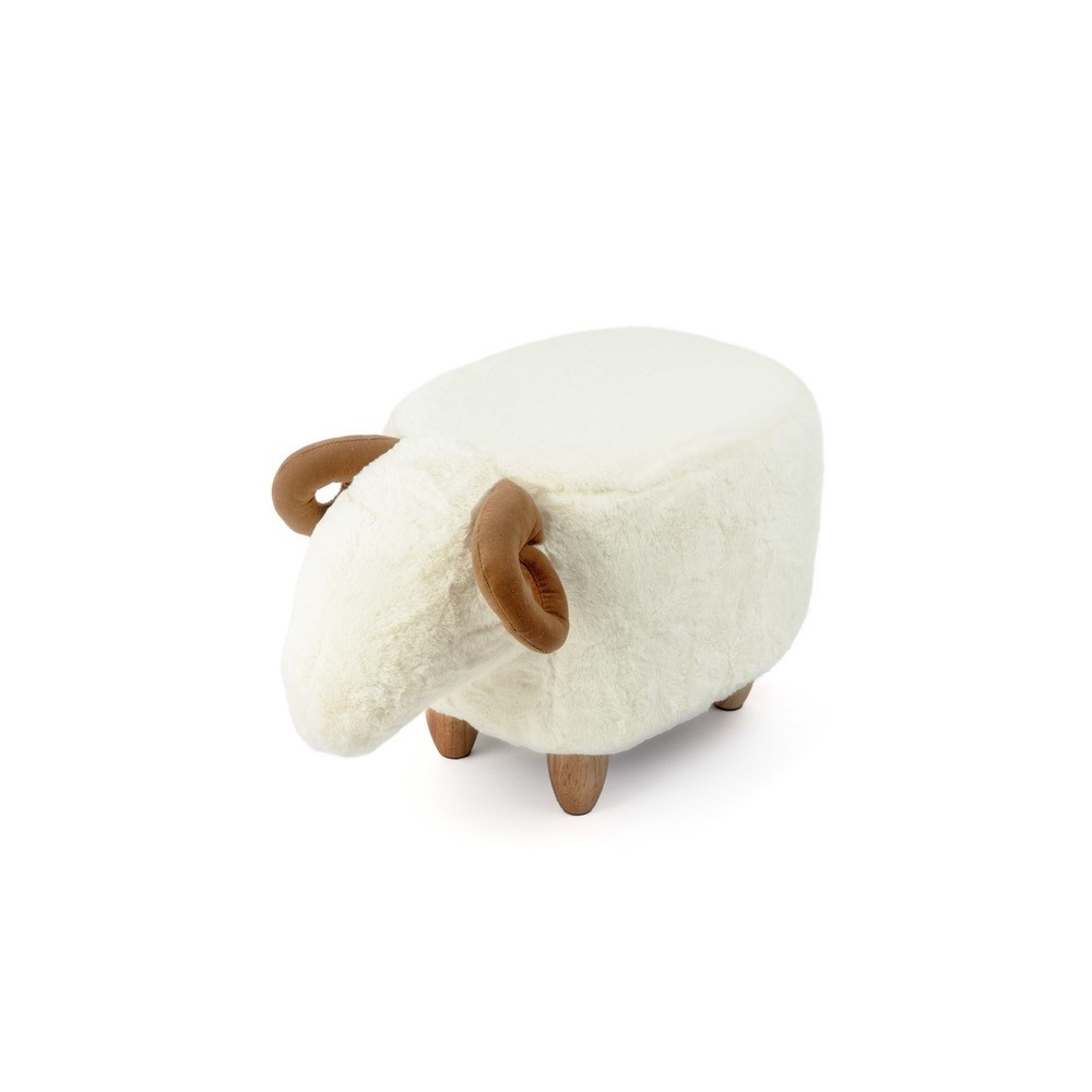 Puff branco de ovelha