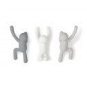 Set di 3 ganci da parete bianco grigio BUDDY