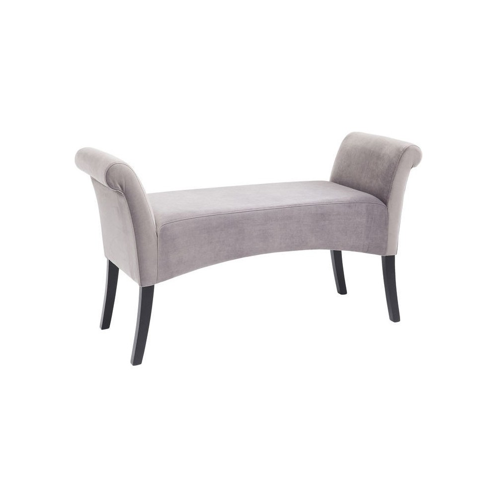 Banc en tissu velours gris MOTLEY