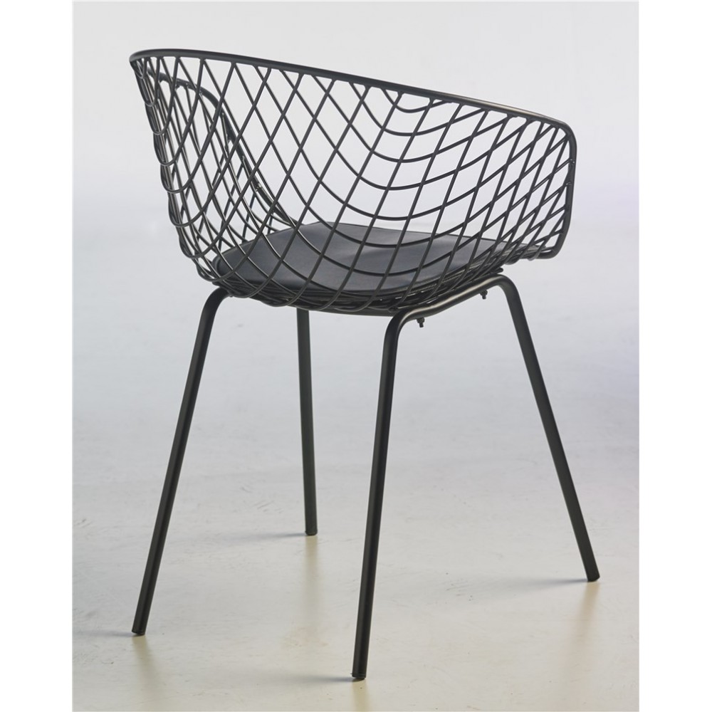 Fauteuil design dossier grille noir WET