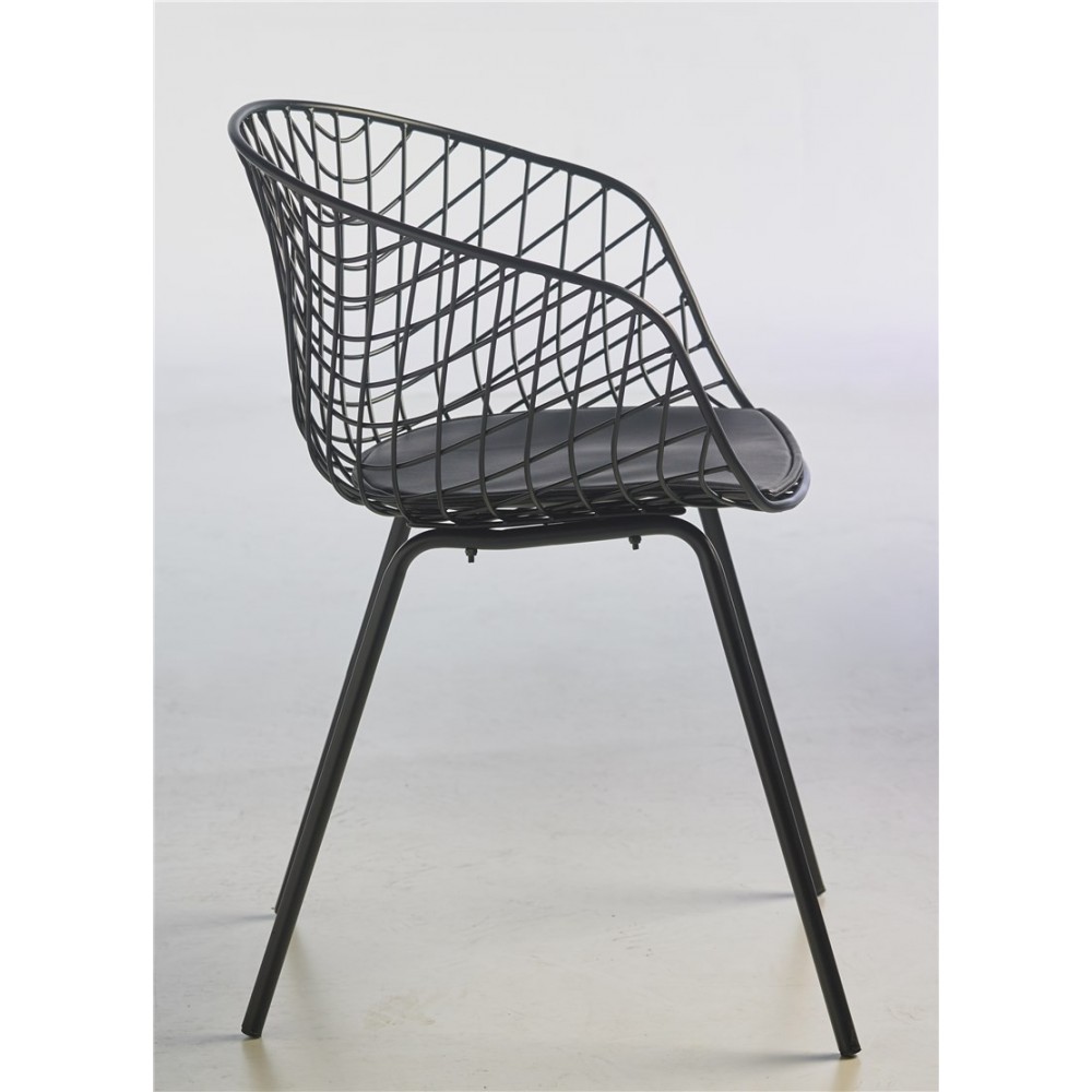 Fauteuil design dossier grille noir WET