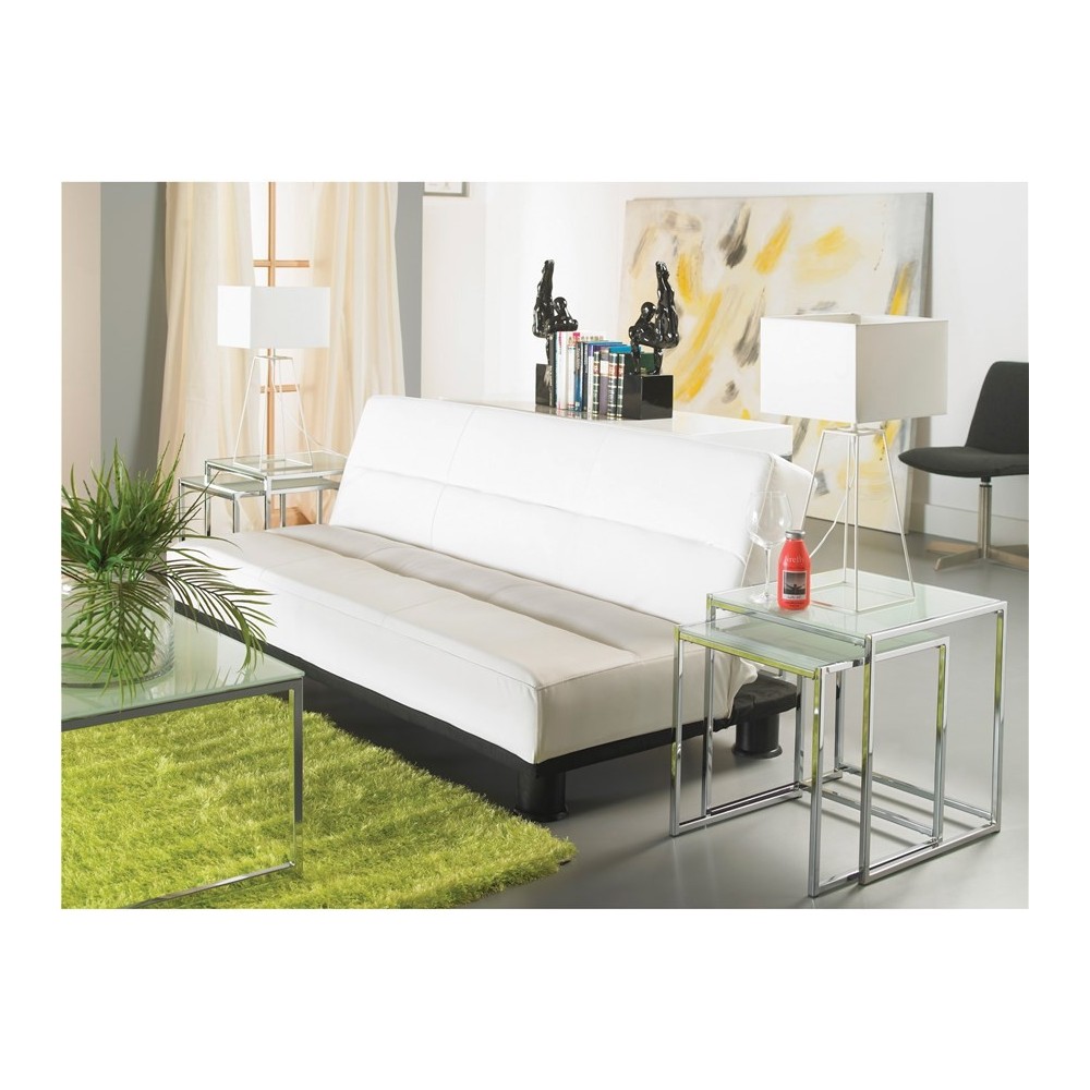 Conjunto de 2 Gigognes Vidro e Chrome Nido Pop Tables Set