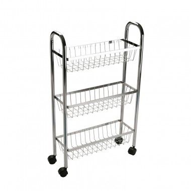 Trolley de cozinha 3 Cestas de metal embaladas cestas
