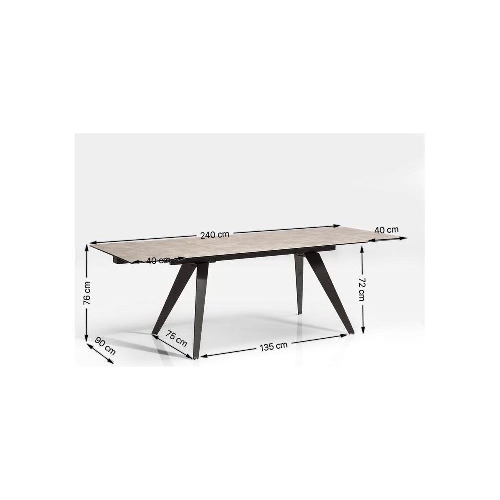 AMSTERDAM DARK ceramic extending table 160-240 cm